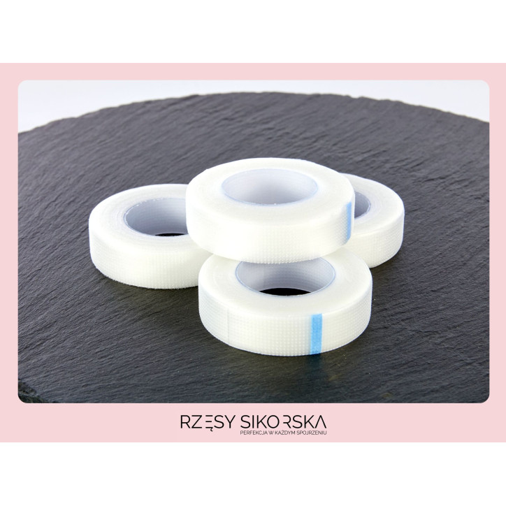 Biała Taśma PE Perforowana do rzęs 1,25cm X 9m | Zestaw 4 sztuki