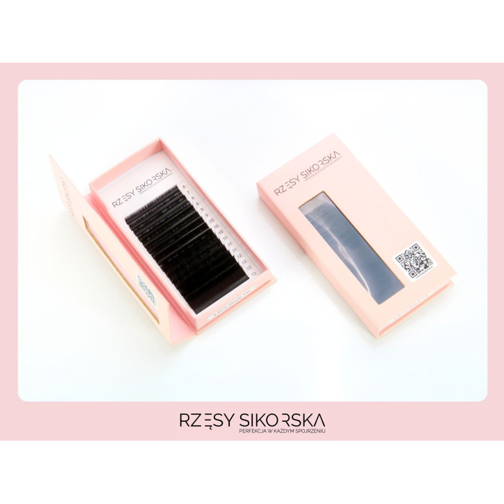 Rzęsy Sikorska Premium Black - Mix Palette - Skręt D