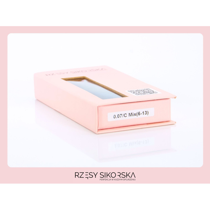 Rzęsy Sikorska Premium Black - Mix Palette - Skręt D