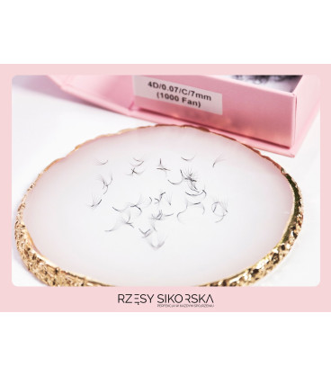Gotowe Kępki Rzęs 4D/0,07 (1000 szt.) Black – Single Box