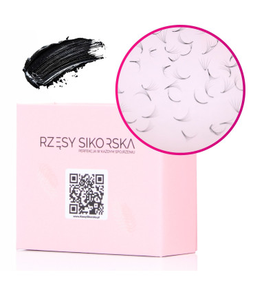 Rzęsy Sikorska - Gotowe Kępki Rzęs 5D/0,07 (1000 szt.) Black – Single Box