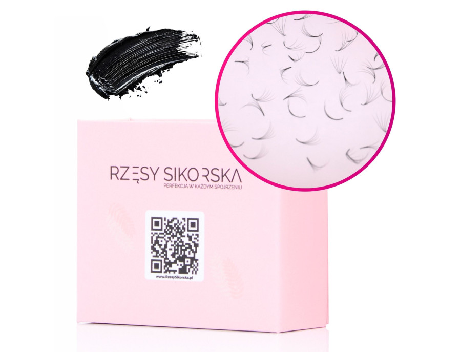 Rzęsy Sikorska - Gotowe Kępki Rzęs 5D/0,07 (1000 szt.) Black – Single Box