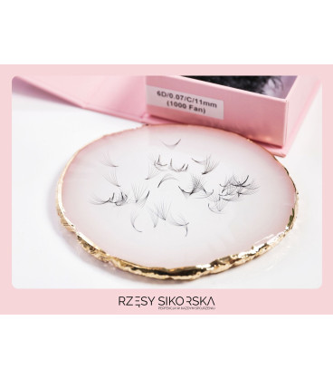 Rzęsy Sikorska - Gotowe Kępki Rzęs 6D/0,07 (1000 szt.) Black – Single Box