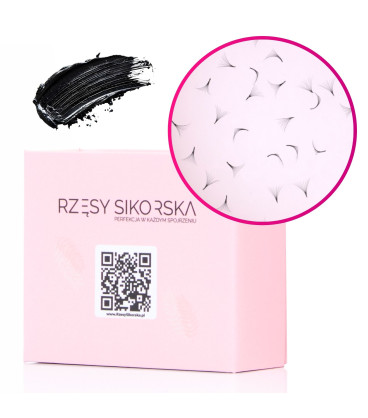 Rzęsy Sikorska - Gotowe Kępki Rzęs 6D/0,07 (1000 szt.) Black – Single Box