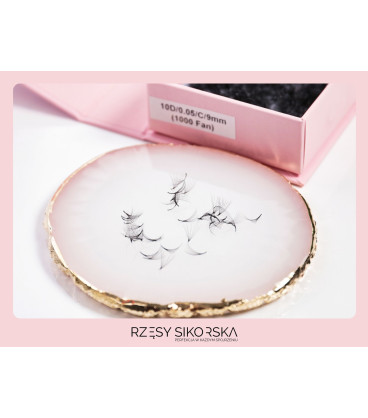 Rzęsy Sikorska - Gotowe Kępki Rzęs 10D/0,05 (1000 szt.) Black – Single Box