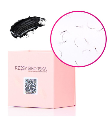 Rzęsy Sikorska - Gotowe Kępki Rzęs 3D/0,07 (250 szt.) Black – Small Single Box