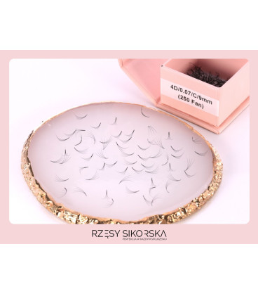 Gotowe Kępki Rzęs 4D/0,07 (250 szt.) Black – Small Single Box