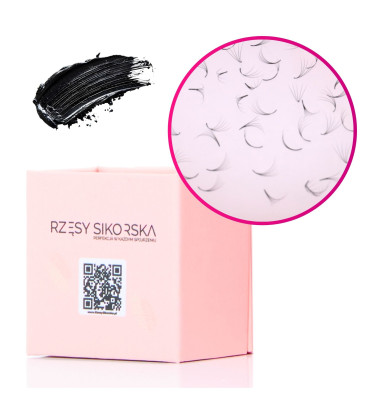 Rzęsy Sikorska - Gotowe Kępki Rzęs 5D/0,07 (250 szt.) Black – Small Single Box