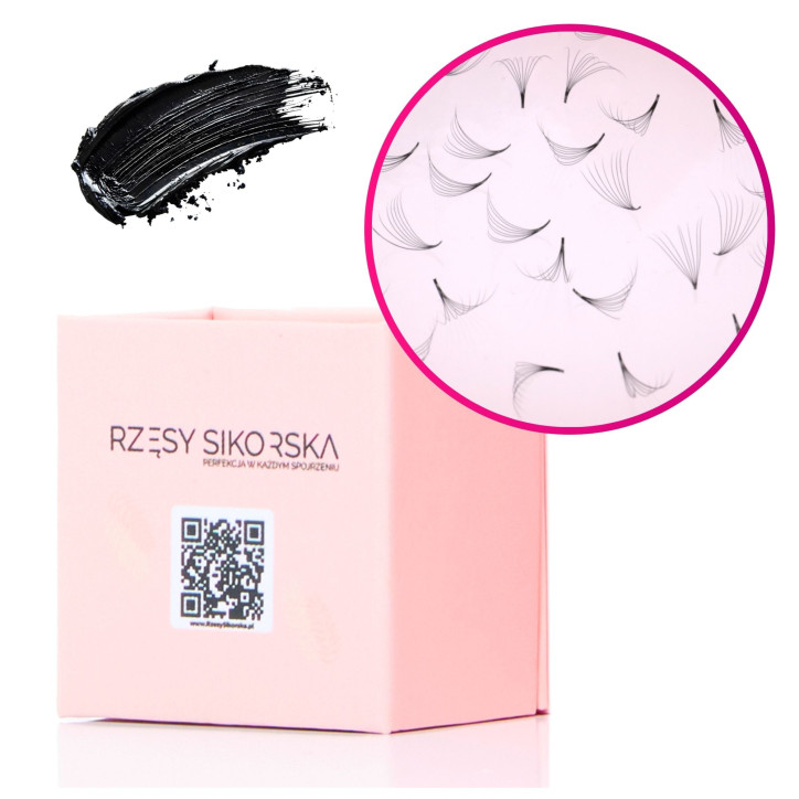 Gotowe Kępki Rzęs 8D/0,07 (250 szt.) Black – Small Single Box
