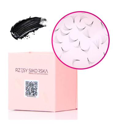Rzęsy Sikorska - Gotowe Kępki Rzęs 8D/0,05 (250 szt.) Black – Small Single Box