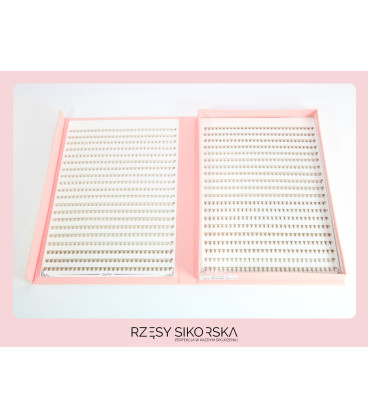 Rzęsy Sikorska - Gotowe Kępki Rzęs 4D/0,07 (1200 szt. 6-13) Black – Mix Palette