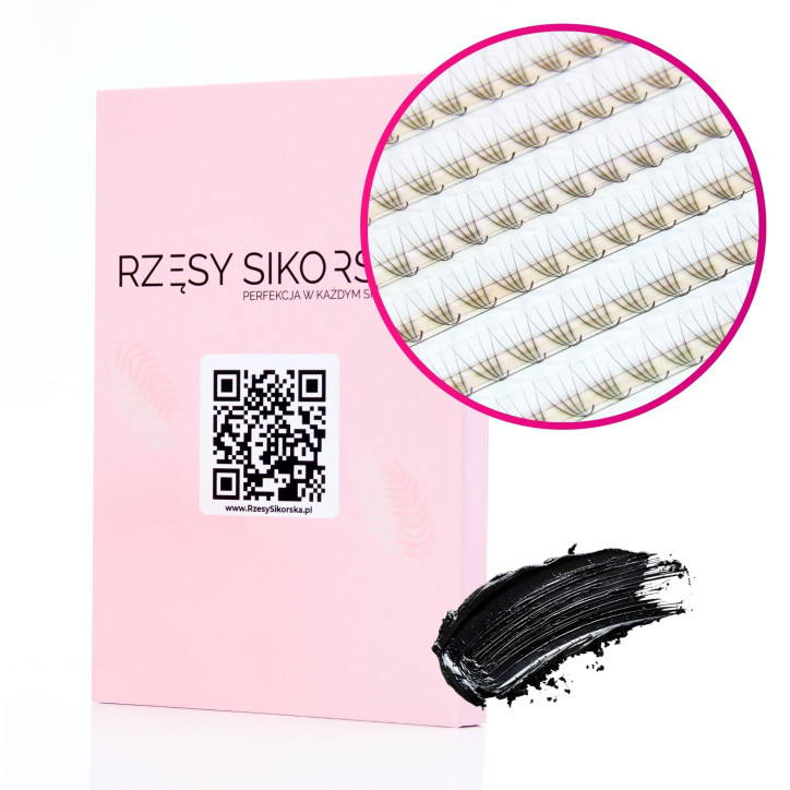 Gotowe Kępki Rzęs 4D/0,07 (1200 szt. 6-13) Black – Mix Palette Gotowe Kępki Rzęs 4D/0,07 (1200 szt. 6-13) Black – Mix Palette