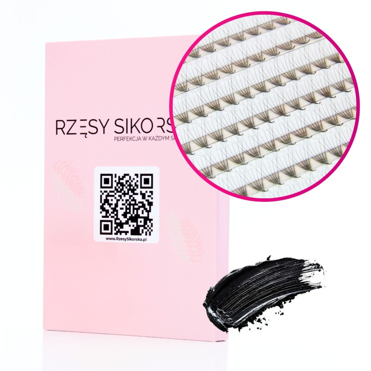 Gotowe Kępki Rzęs 6D/0,07 (1200 szt. 6-13) Black – Mix Palette