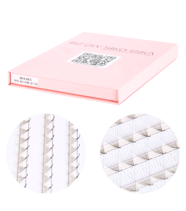 Rzęsy Sikorska - Gotowe Kępki Rzęs 8D/0,05 (1200 szt. 6-13) Black – Mix Palette