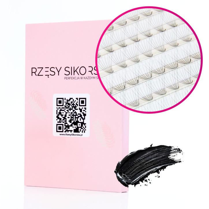 Gotowe Kępki Rzęs 8D/0,05 (1200 szt. 6-13) Black – Mix Palette