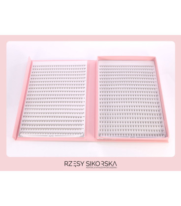 Rzęsy Sikorska - Gotowe Kępki Rzęs 10D/0,05 (1200 szt. 6-12) Black – Mix Palette