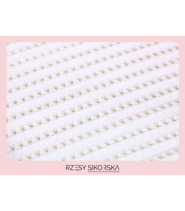 Rzęsy Sikorska - Gotowe Kępki Rzęs 3D/0,07 (1200 szt. 6-13) Dark Brown – Mix Palette