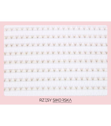 Rzęsy Sikorska - Gotowe Kępki Rzęs 3D/0,07 (1200 szt. 6-13) Dark Brown – Mix Palette