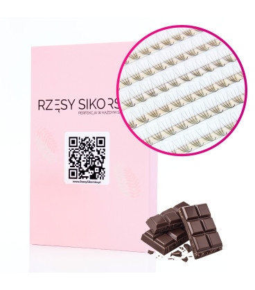 Rzęsy Sikorska - Gotowe Kępki Rzęs 4D/0,07 (1200 szt. 6-13) Dark Brown – Mix Palette