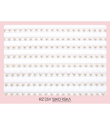 Rzęsy Sikorska - Gotowe Kępki Rzęs 5D/0,07 (1200 szt. 6-13) Dark Brown – Mix Palette