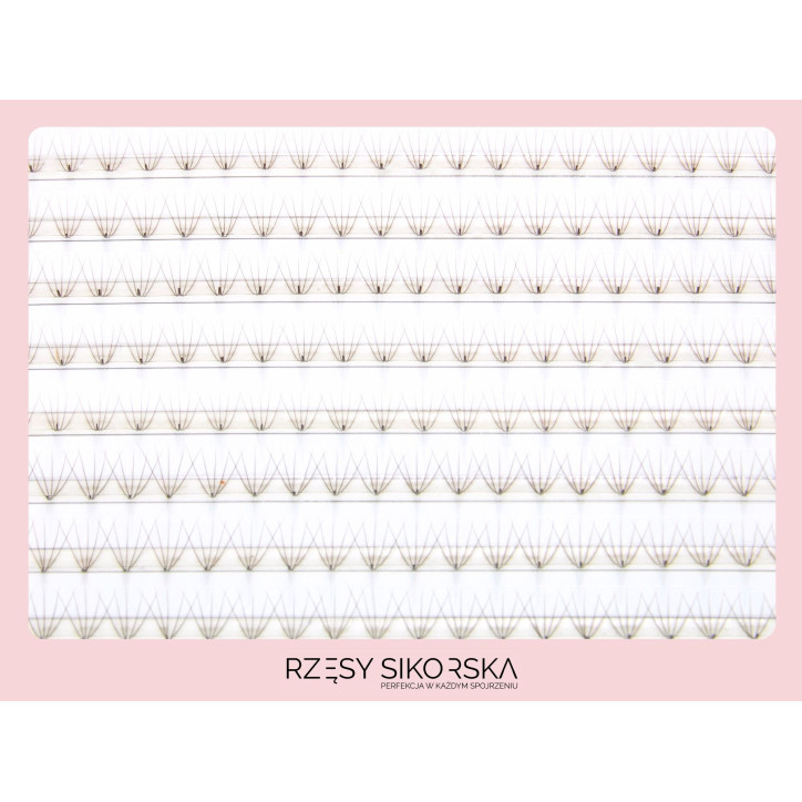 Gotowe Kępki Rzęs 5D/0,07 (1200 szt. 6-13) Dark Brown – Mix Palette