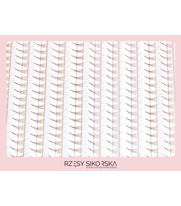 Rzęsy Sikorska - Gotowe Kępki Rzęs 5D/0,07 (1200 szt. 6-13) Dark Brown – Mix Palette
