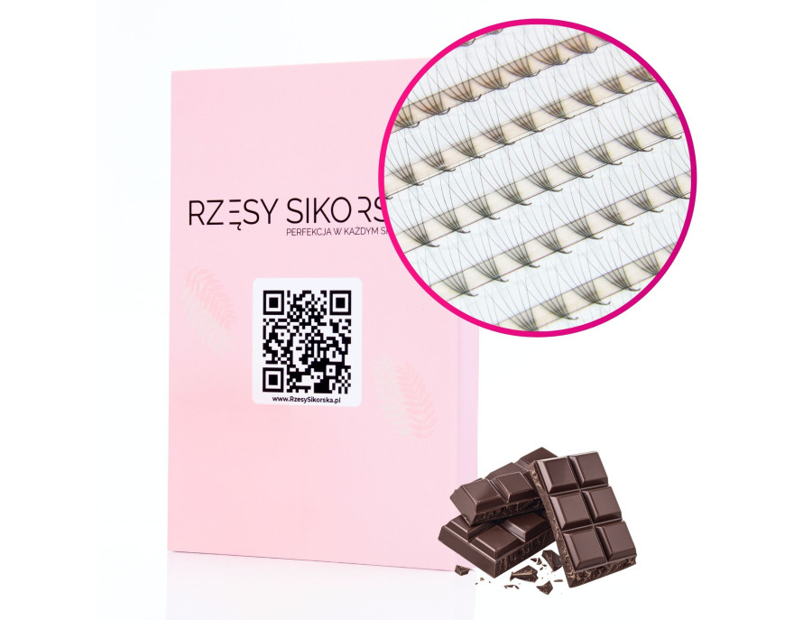 Rzęsy Sikorska - Gotowe Kępki Rzęs 5D/0,07 (1200 szt. 6-13) Dark Brown – Mix Palette