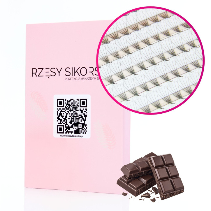 Gotowe Kępki Rzęs 5D/0,07 (1200 szt. 6-13) Dark Brown – Mix Palette