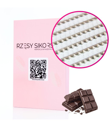Rzęsy Sikorska - Gotowe Kępki Rzęs 6D/0,07 (1200 szt. 6-13) Dark Brown – Mix Palette