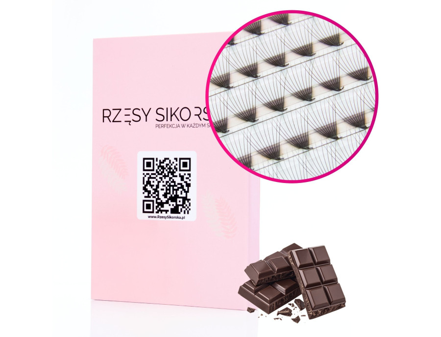 Rzęsy Sikorska - Gotowe Kępki Rzęs 10D/0,05 (1200 szt. 6-13) Dark Brown – Mix Palette