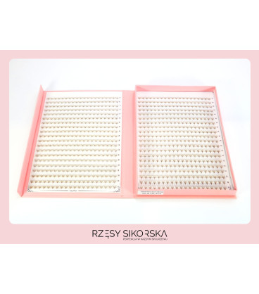 Rzęsy Sikorska - Gotowe Kępki Rzęs 12D/0,05 (800 szt. 6-13) Dark Brown – Mix Palette