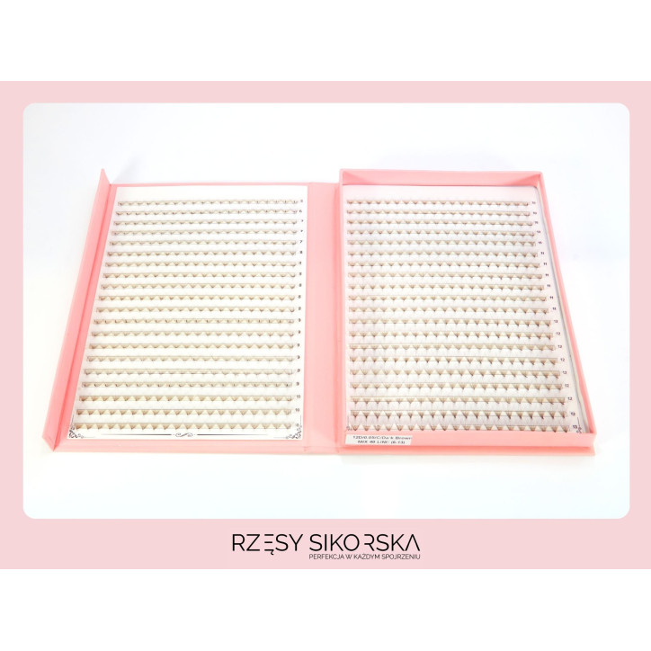 Gotowe Kępki Rzęs 12D/0,05 (800 szt. 6-13) Dark Brown – Mix Palette