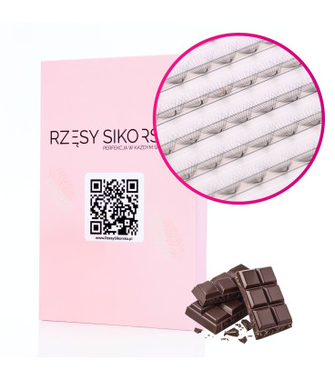 Rzęsy Sikorska - Gotowe Kępki Rzęs 12D/0,05 (800 szt. 6-13) Dark Brown – Mix Palette
