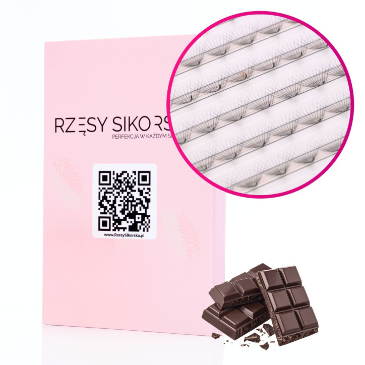 Gotowe Kępki Rzęs 12D/0,05 (800 szt. 6-13) Dark Brown – Mix Palette