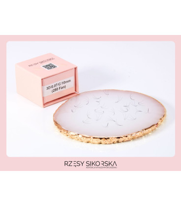 Rzęsy Sikorska - Gotowe Kępki Rzęs 3D/0,07 6-14mm (2250 szt.) Black - Zestaw