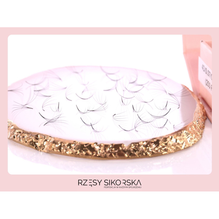 Gotowe Kępki Rzęs 4D/0,07 6-14mm (2250 szt.) Black - Zestaw