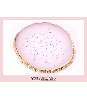 Rzęsy Sikorska - Gotowe Kępki Rzęs 4D/0,07 6-14mm (2250 szt.) Black - Zestaw