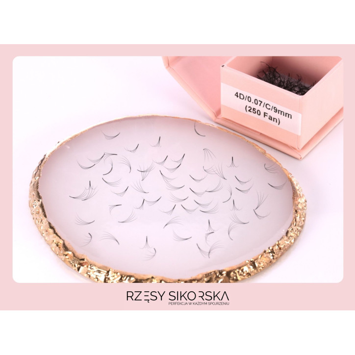 Gotowe Kępki Rzęs 4D/0,07 6-14mm (2250 szt.) Black - Zestaw