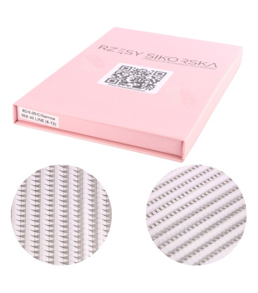 Rzęsy Sikorska - Gotowe Wąskie Kępki Rzęs 8D/0,05 (1440 szt. 6-12) Black – Mix Palette