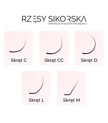 Rzęsy Sikorska - Gotowe Kępki Rzęs 2D/0,07 (1000 szt.) Black – Single Box