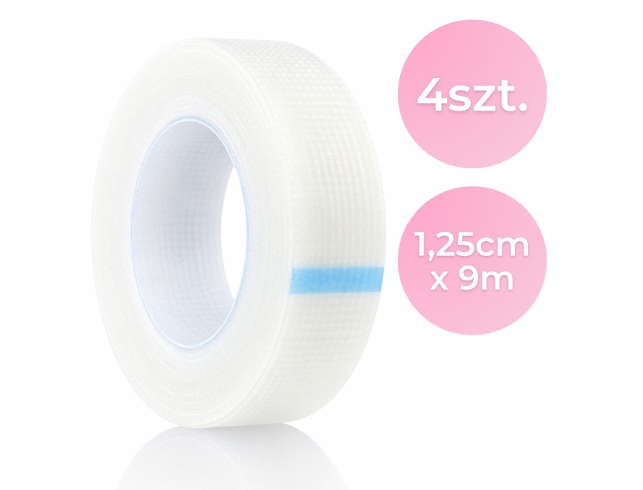 Biała Taśma PE Perforowana 1,25cm X 9m | Zestaw 4 sztuki