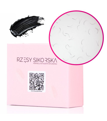 Rzęsy Sikorska - Gotowe Kępki Rzęs 2D/0,07 (1000 szt.) Black – Single Box