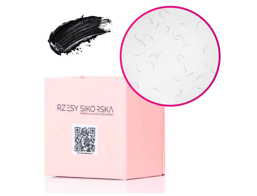 Rzęsy Sikorska - Gotowe Kępki Rzęs 2D/0,07 (250 szt.) Black – Small Single Box