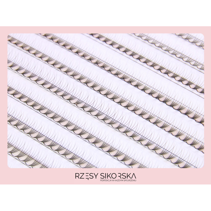Gotowe Wąskie Kępki Rzęs 4D/0,07 (1800 szt. 6-13) Black – Mix Palette