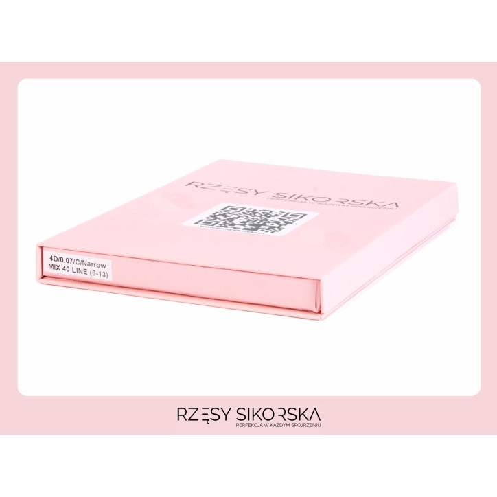 Gotowe Wąskie Kępki Rzęs 4D/0,07 (1800 szt. 6-13) Black – Mix Palette