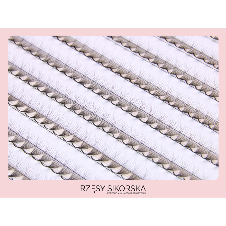 Gotowe Wąskie Kępki Rzęs 10D/0,05 (1440 szt. 6-13) Black – Mix Palette