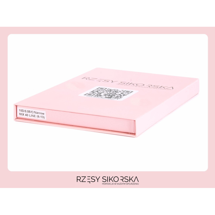 Gotowe Wąskie Kępki Rzęs 10D/0,05 (1440 szt. 6-13) Black – Mix Palette