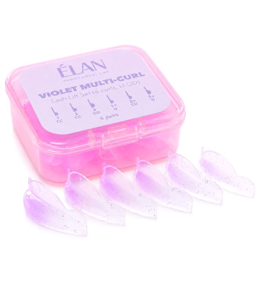 Elan - Silikonowe wałki do liftingu rzęs VIOLET MULTI - CURL skręt U-DD