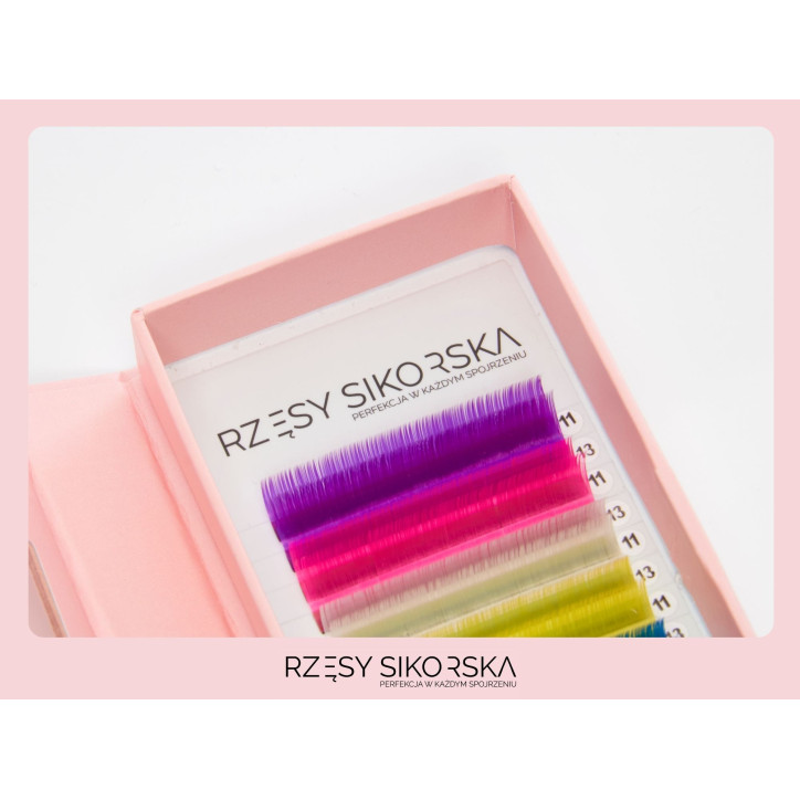 Rzęsy Sikorska Premium Rainbow - Kolorowy Mix Palette