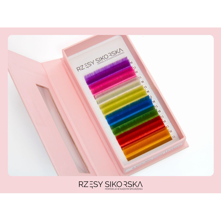 Rzęsy Sikorska Premium Rainbow - Kolorowy Mix Palette